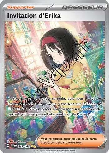 Carte Pokémon Invitation d’Érika n°203 de la série 151