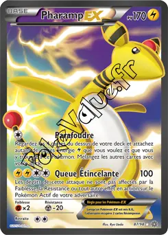 Carte Pokémon Ampharos EX  n°87 de la série Origines Antiques
