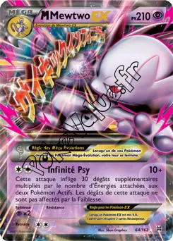 Carte Pokémon MMewtwo EX  n°64 de la série Impulsion Turbo