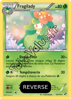 Carte Pokémon Fragilady Reverse n°10 de la série Noir et Blanc