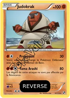 Carte Pokémon Judokrak Reverse n°61 de la série Noir et Blanc