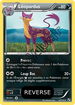 Carte Pokémon Léopardus Reverse n°67 de la série Noir et Blanc