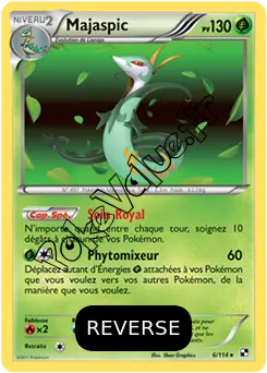 Carte Pokémon Majaspic Reverse n°6 de la série Noir et Blanc