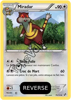 Carte Pokémon Miradar  Reverse n°79 de la série Noir et Blanc