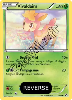 Carte Pokémon Vivaldaim Reverse n°13 de la série Noir et Blanc
