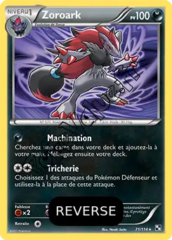 Carte Pokémon Zoroark  Reverse n°71 de la série Noir et Blanc