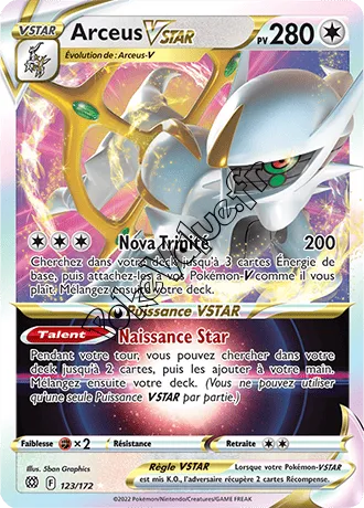 Carte Pokémon Arceus VSTAR  n°123 de la série Stars Étincelantes