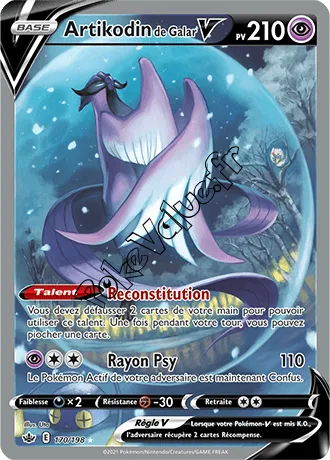 Carte Pokémon Artikodin de Galar V  n°170 de la série Règne de Glace