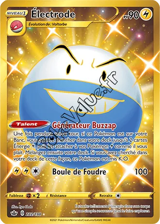 Carte Pokémon Electrode  n°222 de la série Règne de Glace