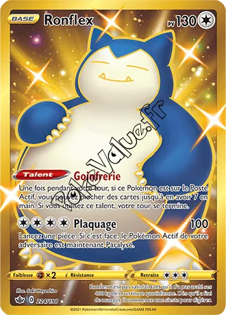 Carte Pokémon Snorlax  n°224 de la série Règne de Glace