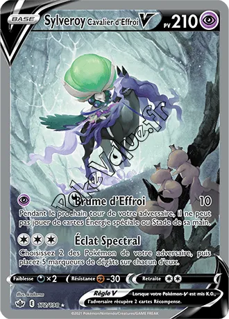 Carte Pokémon Sylveroy Cavalier d'Effroi V  n°172 de la série Règne de Glace