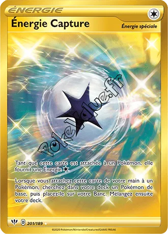 Carte Pokémon Énergie Capture n°201 de la série Ténèbres Embrasées