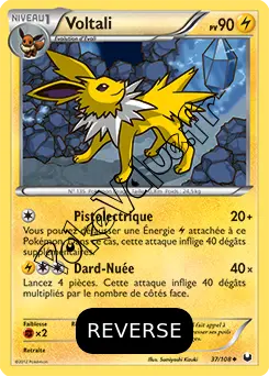 Carte Pokémon Voltali  Reverse n°37 de la série Explorateurs Obscurs