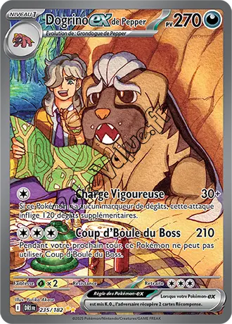 Carte Pokémon Dogrino ex de Pepper  n°235 de la série Rivalités Destinées