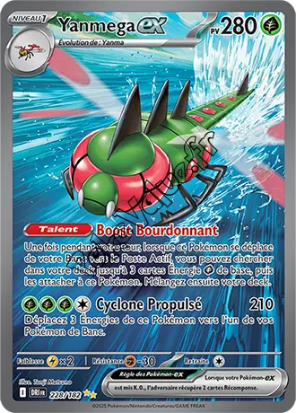 Carte Pokémon Yanmega ex  n°228 de la série Rivalités Destinées