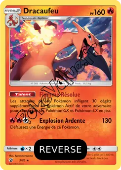 Carte Pokémon Dracaufeu Reverse n°3 de la série Majesté des Dragons