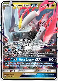 Carte Pokémon Kyurem Blanc GX n°48 de la série Majesté des Dragons