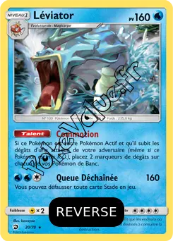 Carte Pokémon Léviator Reverse n°20 de la série Majesté des Dragons