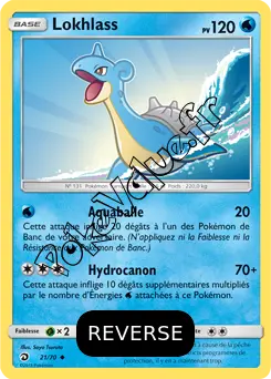 Carte Pokémon Lokhlass  Reverse n°21 de la série Majesté des Dragons