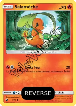 Carte Pokémon Salamèche Reverse n°1 de la série Majesté des Dragons