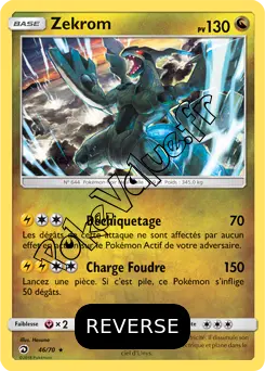 Carte Pokémon Zekrom  Reverse n°46 de la série Majesté des Dragons