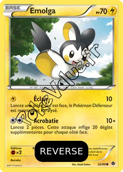 Carte Pokémon Emolga  Reverse n°32 de la série Pouvoirs Émergents
