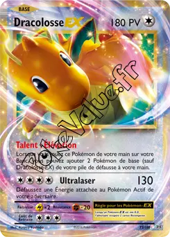 Carte Pokémon Dragonite EX  n°72 de la série Évolutions