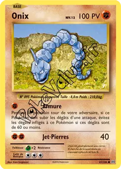 Carte Pokémon Onix  n°61 de la série Évolutions