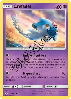Carte Pokémon Créfadet n°43 de la série Lumière Interdite