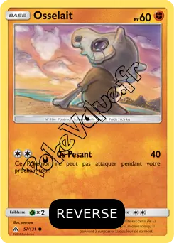 Carte Pokémon Osselait  Reverse n°57 de la série Lumière Interdite