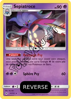 Carte Pokémon Sepiatroce Reverse n°51 de la série Lumière Interdite