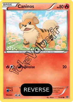 Carte Pokémon Caninos  Reverse n°11 de la série Destinées Futures