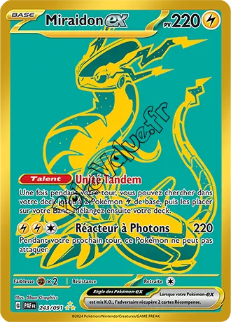 Carte Pokémon Miraidon ex  n°243 de la série Destinées de Paldea