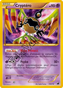 Carte Pokémon Cryptéro n°118 de la série Glaciation Plasma