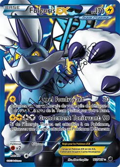 Carte Pokémon Fulguris EX  n°110 de la série Glaciation Plasma