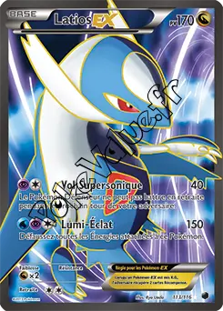 Carte Pokémon Latios EX  n°113 de la série Glaciation Plasma