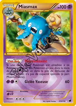 Carte Pokémon Miasmax n°119 de la série Glaciation Plasma