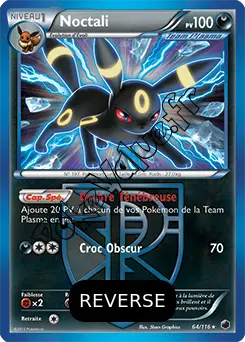 Carte Pokémon Noctali Reverse n°64 de la série Glaciation Plasma