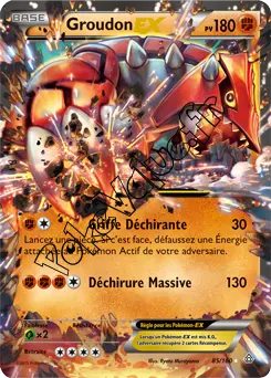 Carte Pokémon Groudon EX  n°85 de la série Primo Choc