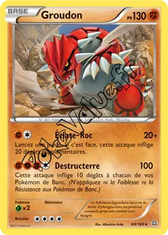 Carte Pokémon Groudon  n°84 de la série Primo Choc