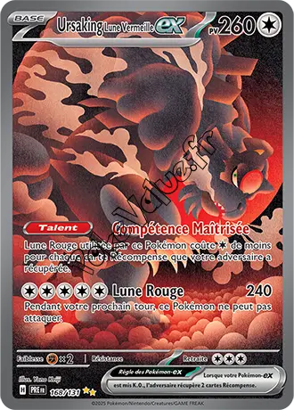 Carte Pokémon Ursaking Lune Vermeille ex  n°168 de la série Évolutions Prismatiques