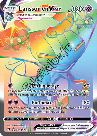 Carte Pokémon Lanssorien VMAX  n°197 de la série Clash des Rebelles