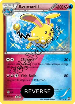 Carte Pokémon Azumarill  Reverse n°77 de la série Offensive Vapeur