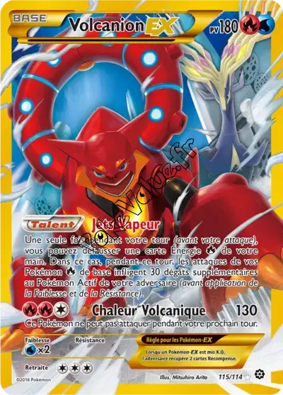 Carte Pokémon Volcanion EX  n°115 de la série Offensive Vapeur