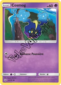 Carte Pokémon Cosmog  n°64 de la série Soleil et Lune