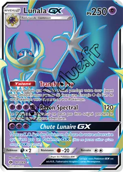 Carte Pokémon Lunala GX  n°141 de la série Soleil et Lune