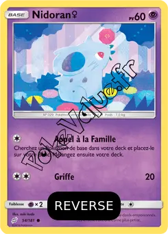 Carte Pokémon Nidoran♀ Reverse n°54 de la série Duo de Choc