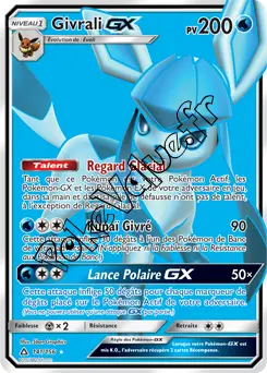 Carte Pokémon Givrali GX n°141 de la série Ultra-Prisme